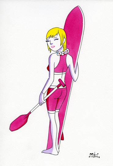 Chica tabla surf